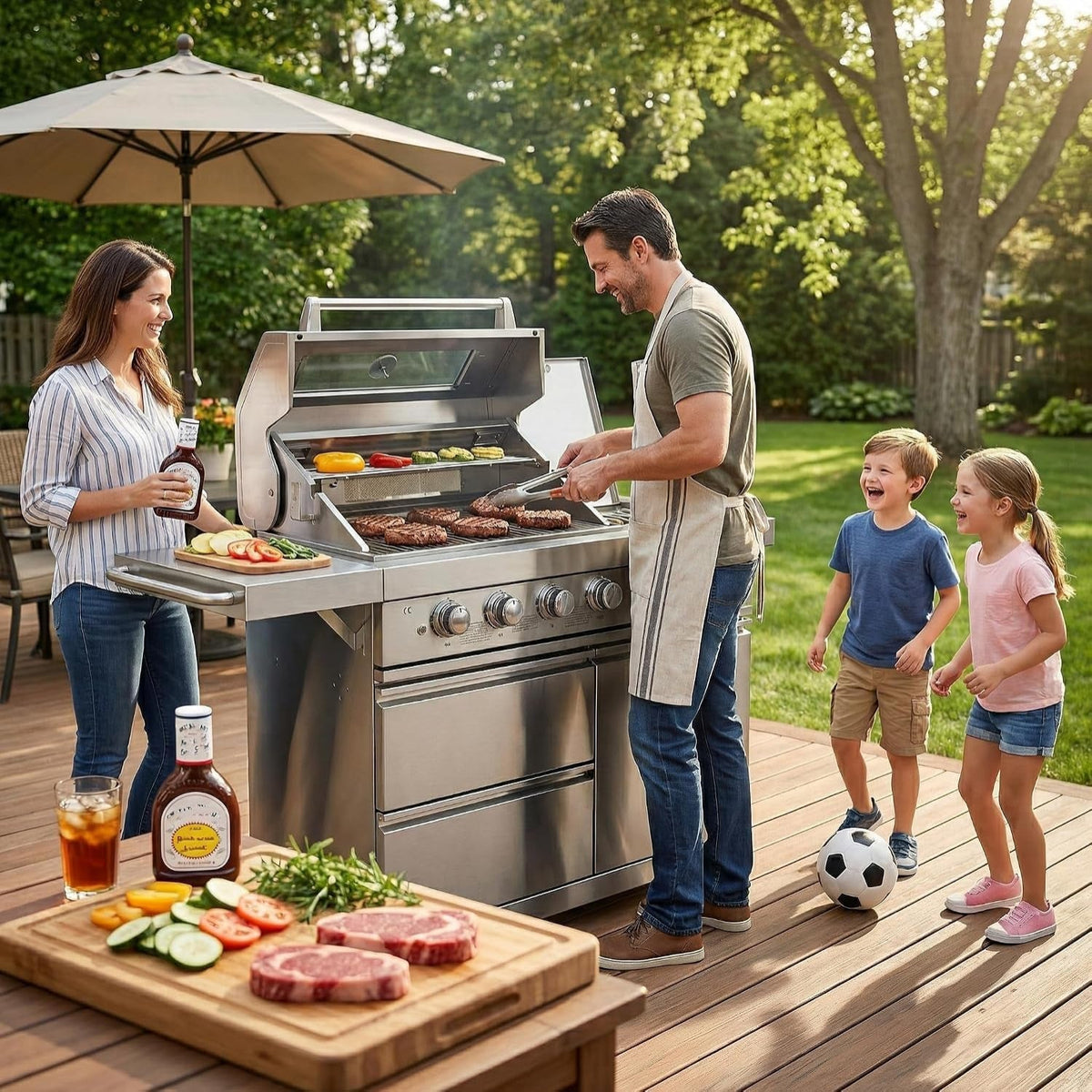 46" 6-Burner Stainless Steel Gas BBQ Island — product view 5