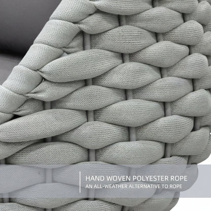 6-Piece Aluminum Patio Furniture Set,Polyester Light Grey W/Table — product view 10