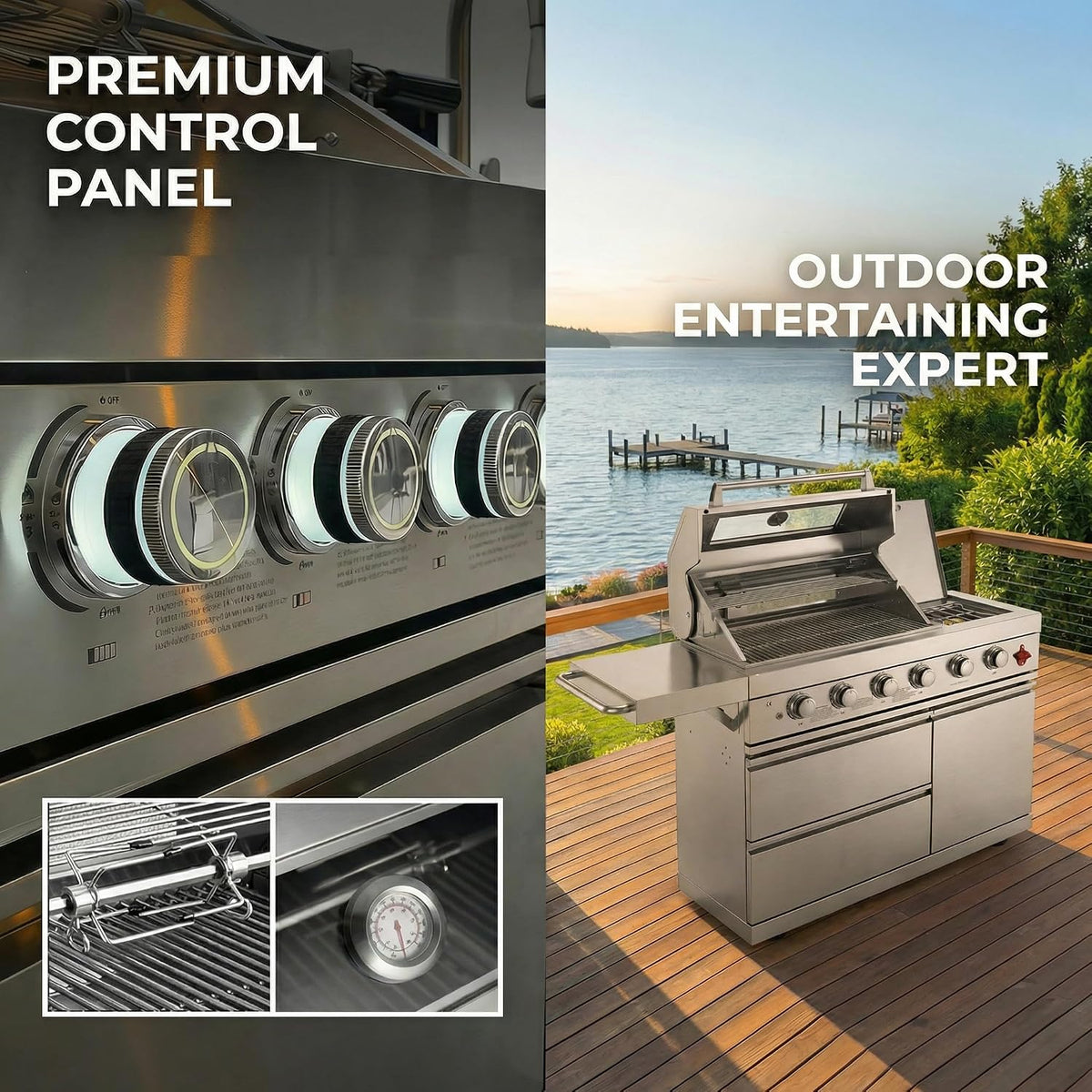 46" 6-Burner Stainless Steel Gas BBQ Island